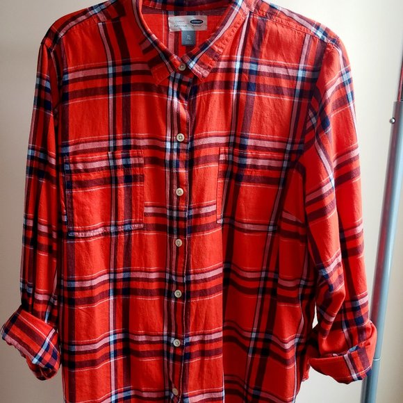 OLD NAVY | Multi Color Plaid Button Down - Picture 5 of 7